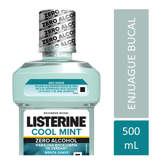 Enjuague Bucal Listerine Zero Alcohol Cool Mint 500 mL, , large image number 0