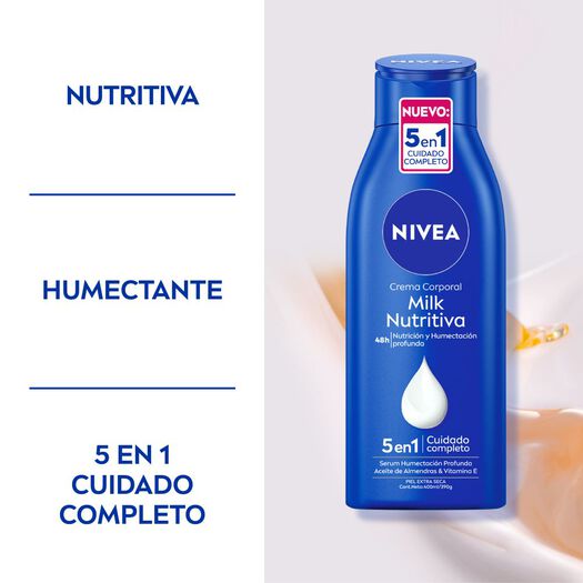 CREMA CORPORAL NIVEA MILK NUTRITIVA PIEL EXTRA SECA 400ML, , large image number 1