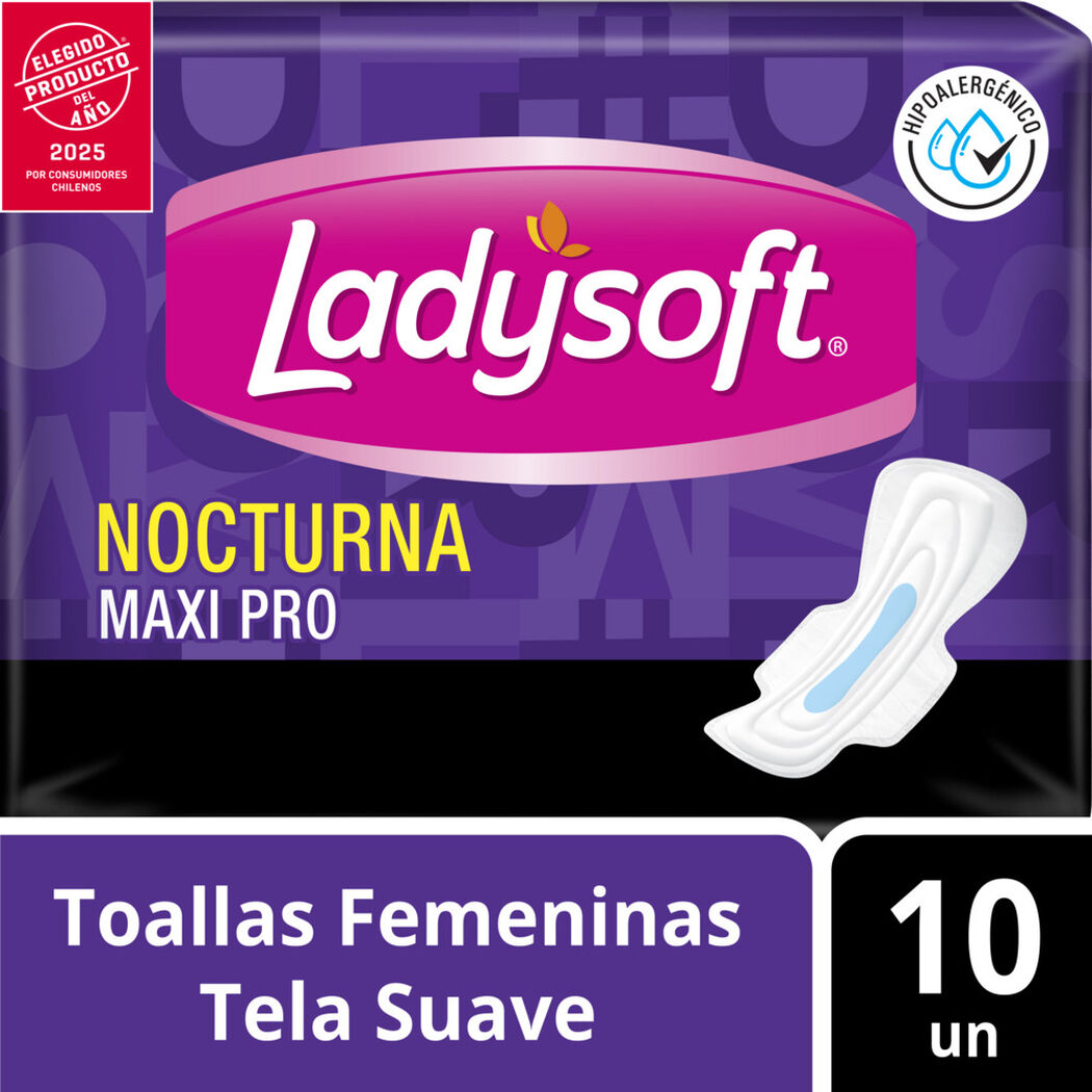 Toalla Higiénica Ladysoft Nocturna Normal 10 Un, , large image number 0