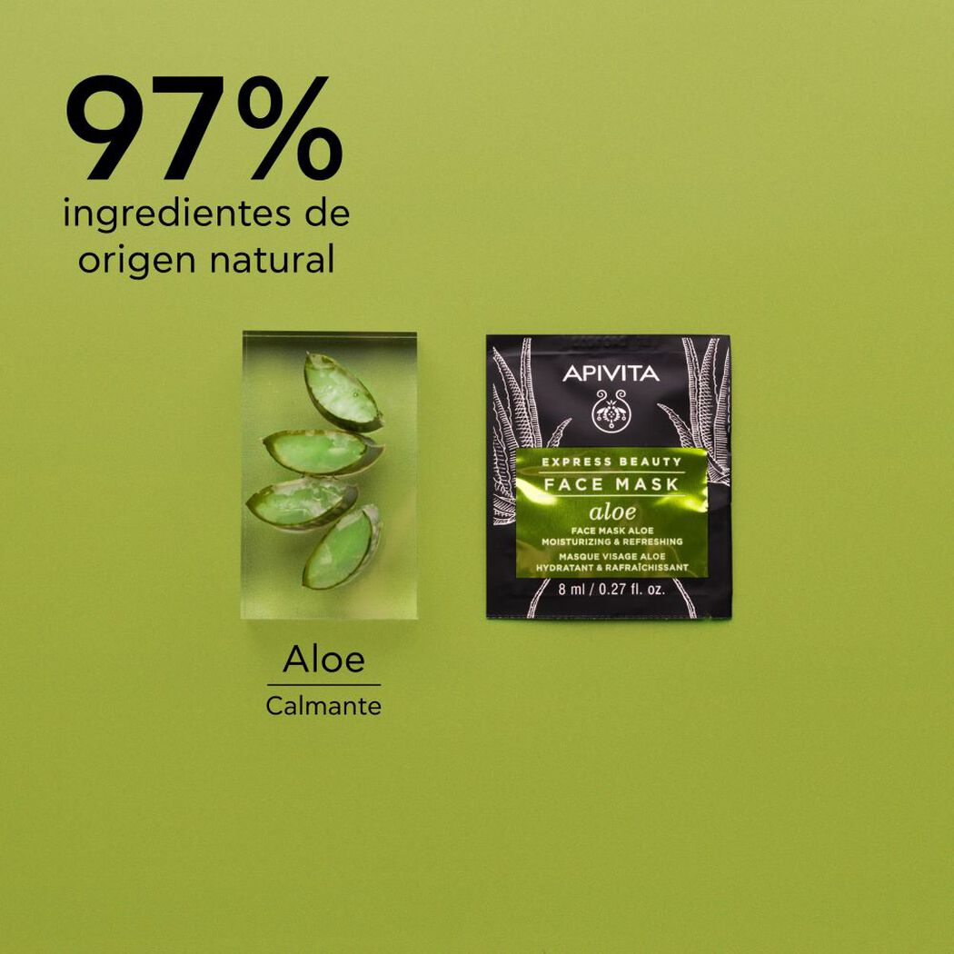 Mascarilla Hidratante con Aloe de rostro 2x8ml Apivita, , large image number 3