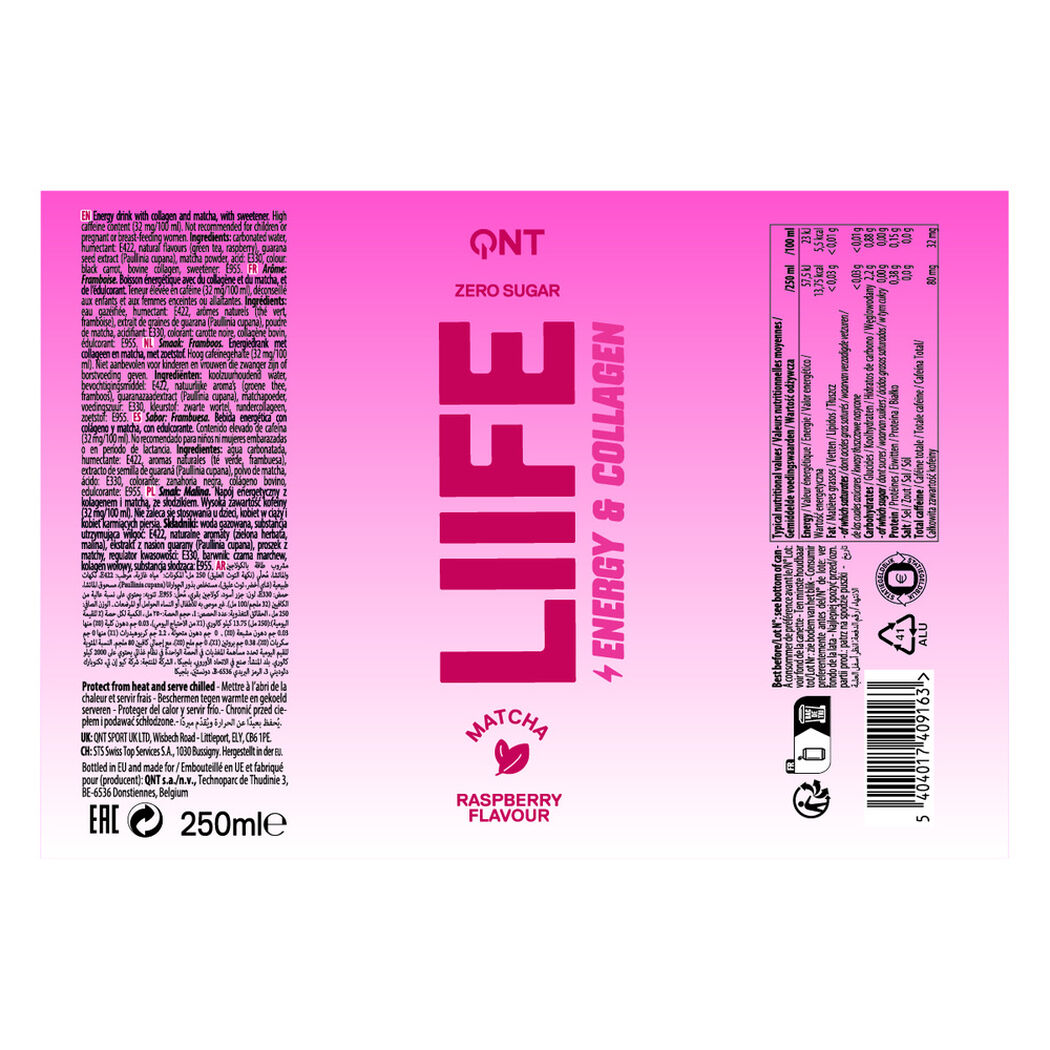 Energizante QNT Matcha Collagen sabor frambuesa 250 ml, , large image number 1