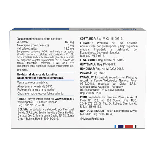 Valaxam-D 160 mg/5 mg/12.5 mg x 30 Comprimidos Recubiertos, , large image number 1