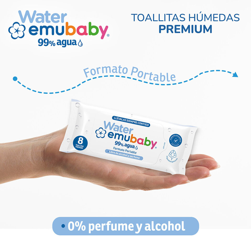 Toallitas H&uacute;medas Portables Emubaby Water 32Un, , large image number 2
