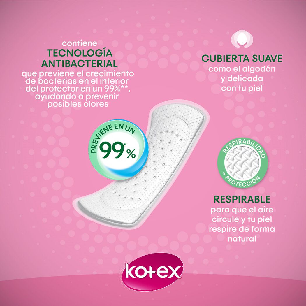 Protector Diario Kotex Antibacterial Normal 40 un, , large image number 2