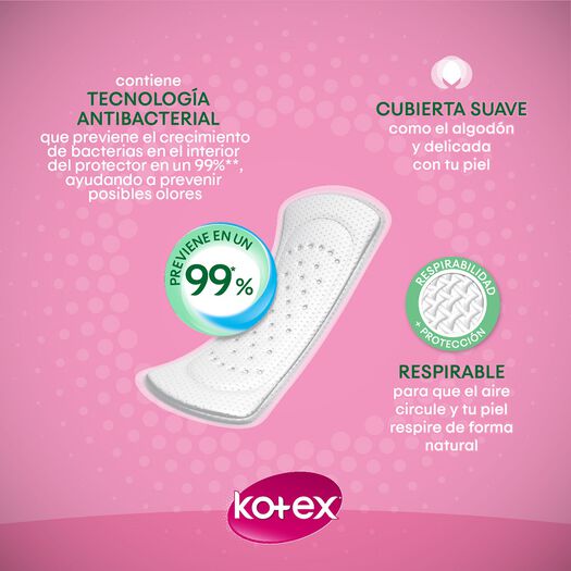 Protectores Diarios Kotex Antibacterial 40 un, , large image number 2