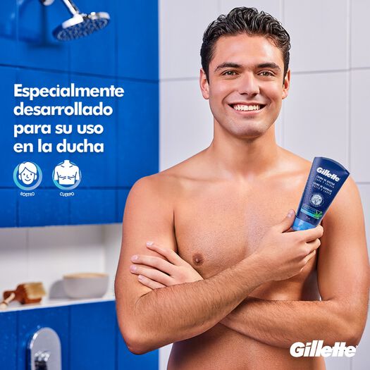 Crema de Afeitar Gillette Cara y Cuerpo 150mL, , large image number 2