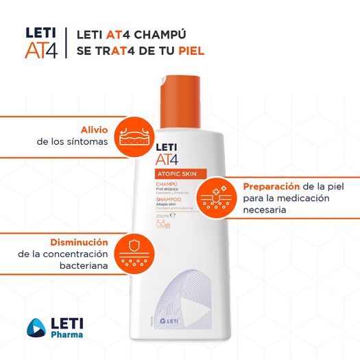 Leti At4 x 250 mL Shampoo Emoliente Y Protector, , large image number 4