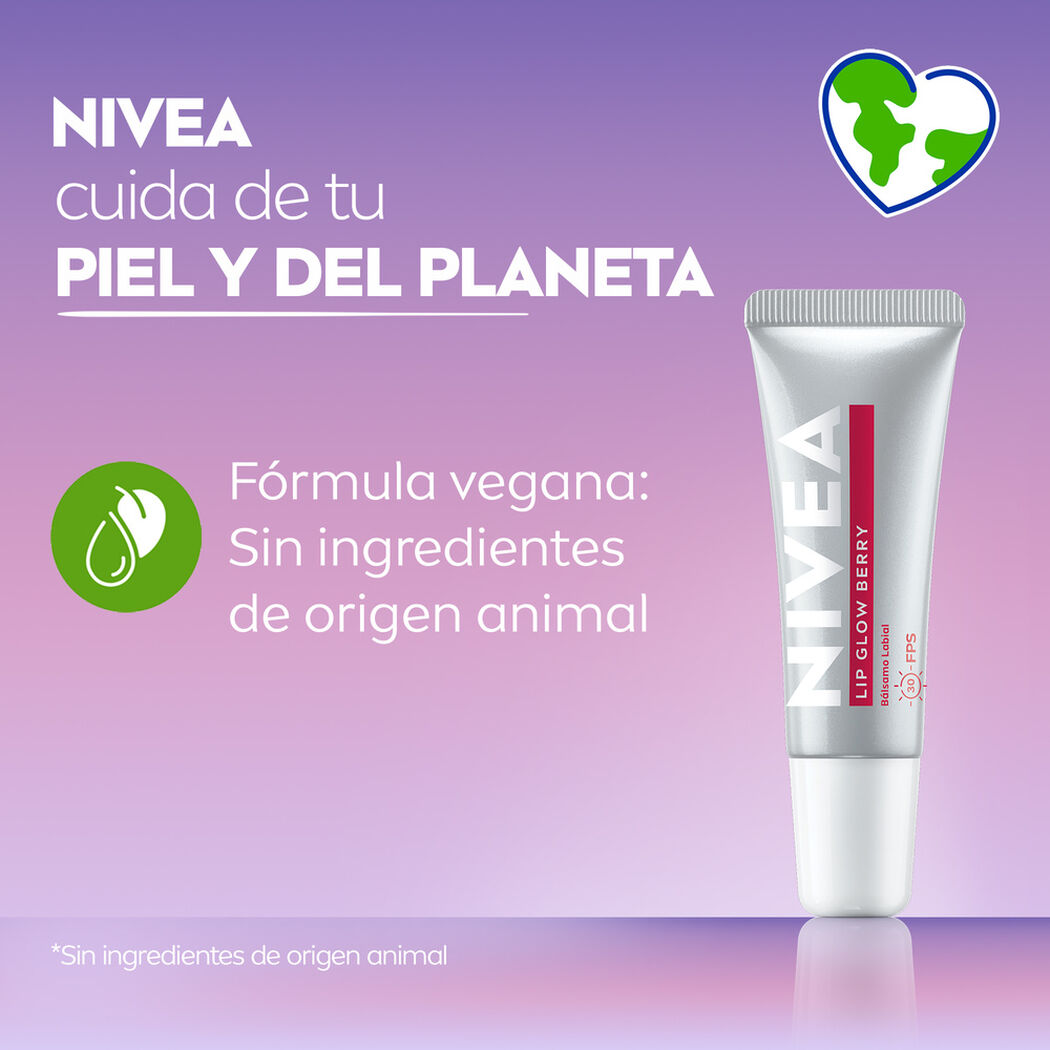 Lip Glow Nivea Berry con &aacute;cido hialur&oacute;nico 10 ml, , large image number 3