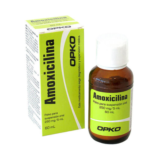 Amoxicilina 250 mg/5ml Polvo para Suspension Oral Fco. 60 ml OPKO CHILE S.A., , large image number 0