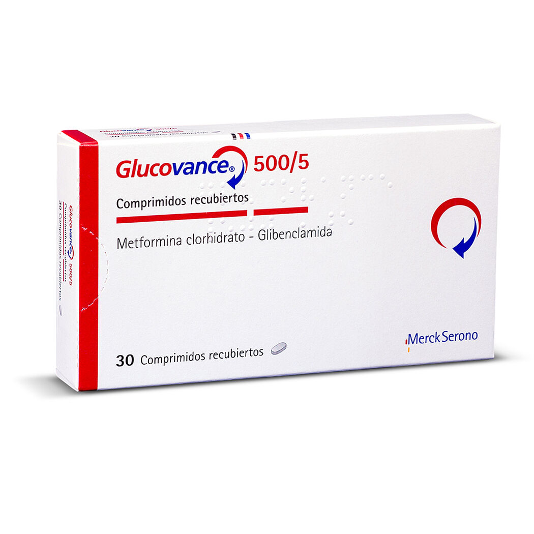 Glucovance 500 mg/5 mg x 30 Comprimidos Recubiertos, , large image number 0