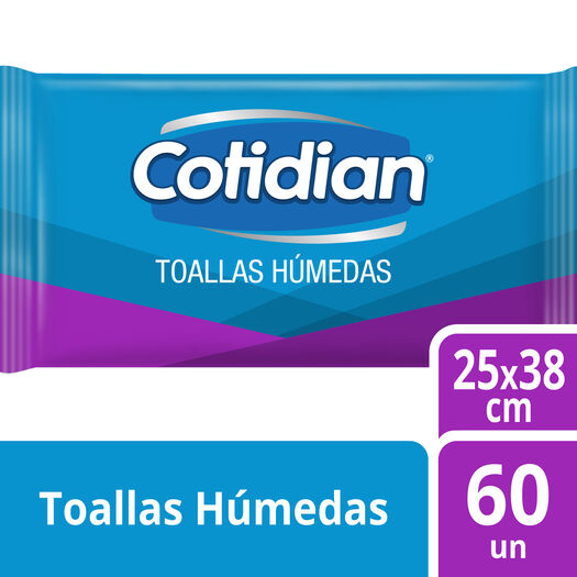Cotidian Toallitas Húmedas Extra Grande x 60 Unidades, , large image number 0