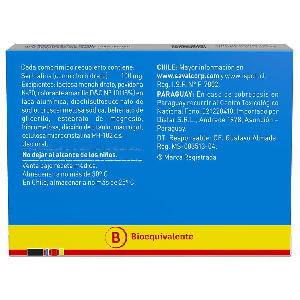 DEPRAX Sertralina 100 mg 30 Comprimidos Recubiertos, , large image number 1
