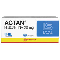 Actan Fluoxetina 20 mg 60 cápsulas