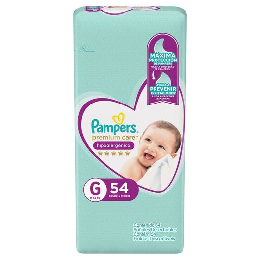 Pañales Desechables Pampers Premium Care  Talla G 54 un, , large image number 3