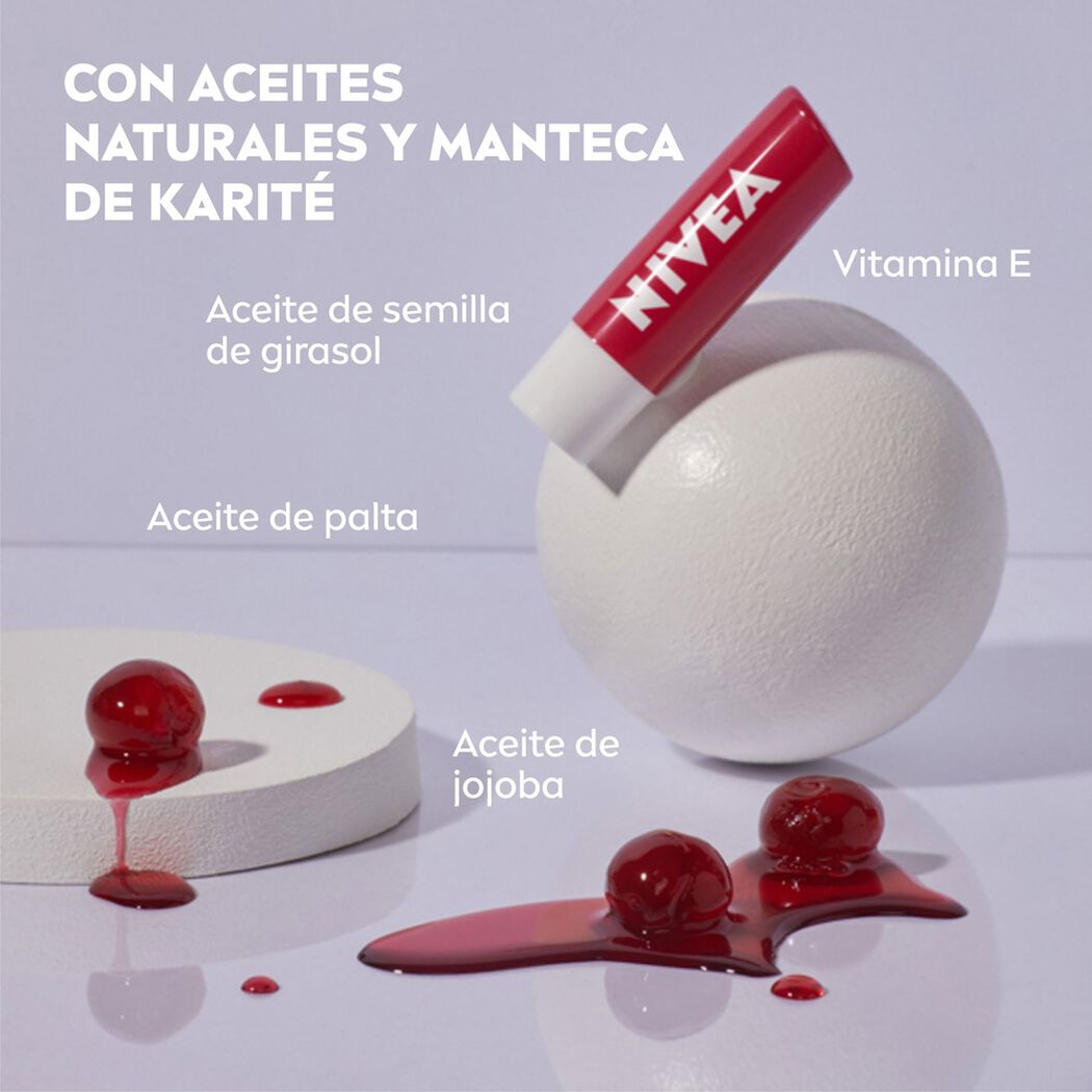 Protector Labial Nivea Cherry Shine 5 mL, , large image number 3