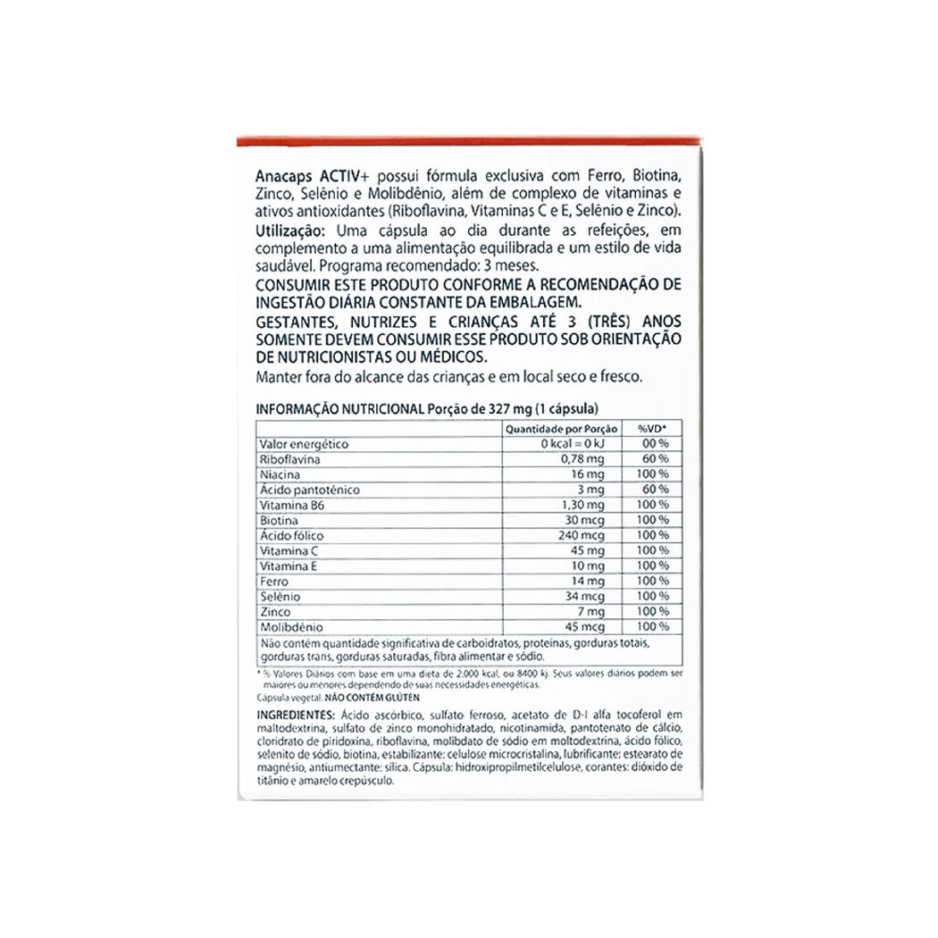 Anacaps Activ+ Suplemento Alimentario 30 C&aacute;psulas 3 Unidades, , large image number 1