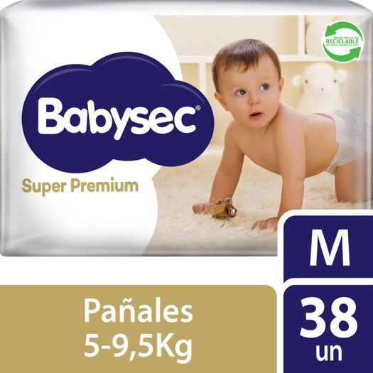 Babysec Pañal Super Premium M x 38 Unidades, , large image number 0