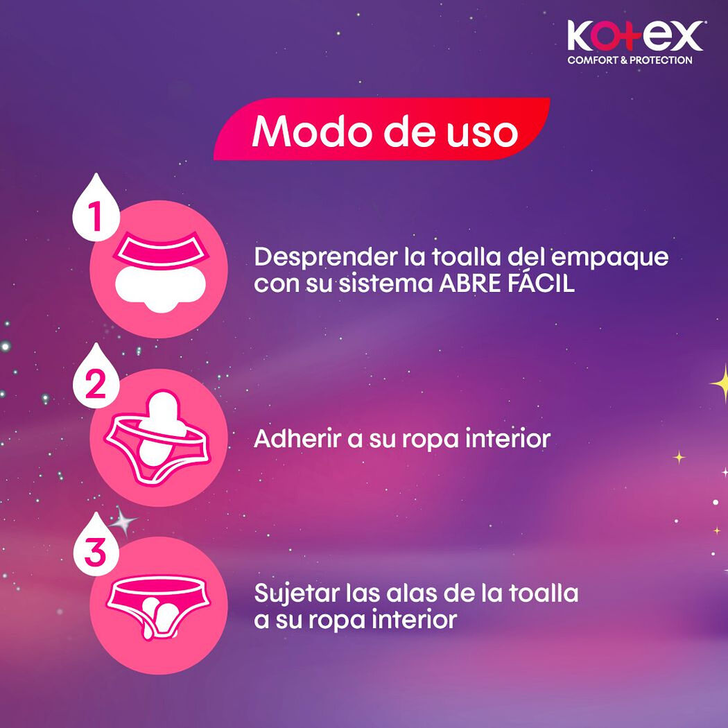 Toalla Higi&eacute;nica Kotex Con Alas Nocturna 8 un, , large image number 4