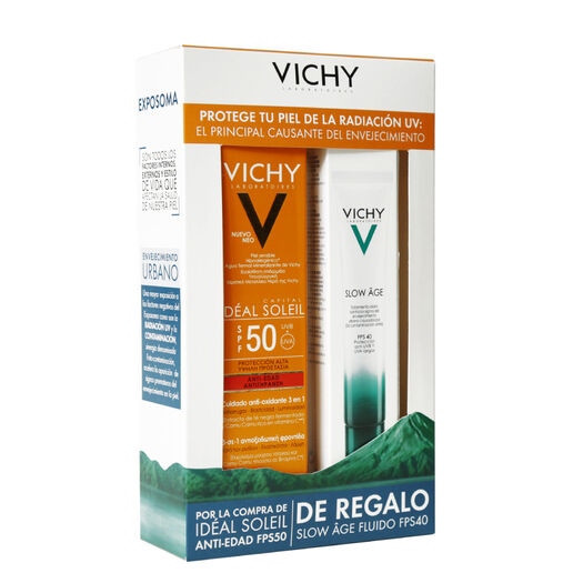 Vichy Pack Ideal Solei Anti-Edad FPS 50 + Slow Age Fluido FPS 40 x 1 Pack, , large image number 0