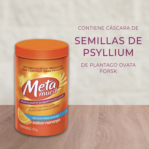 Metamucil Fibra Natural Soluble Sabor Naranja 174 g, , large image number 2