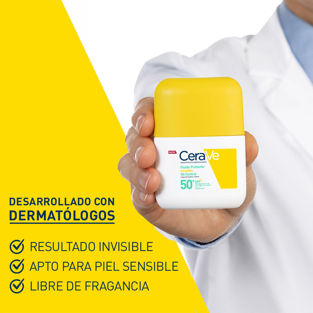 Protector Solar Fluido Invisible Oil Control Fluido FPS 50+ 50ml CeraVe, , large image number 4