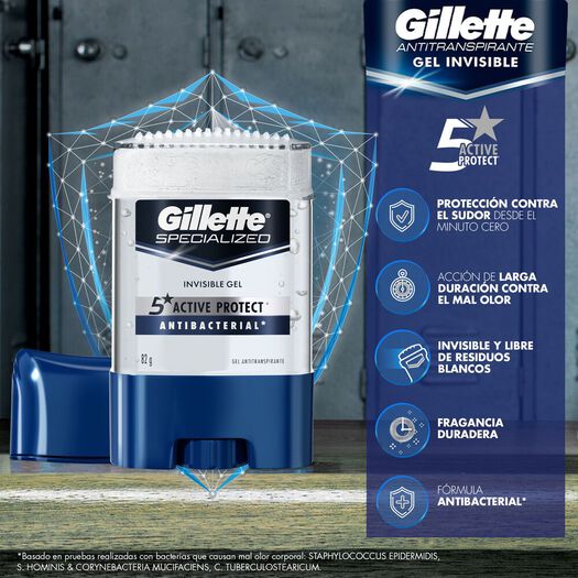 Gillette Desodorante Clear Gel Antibacterial x 85 g, , large image number 1