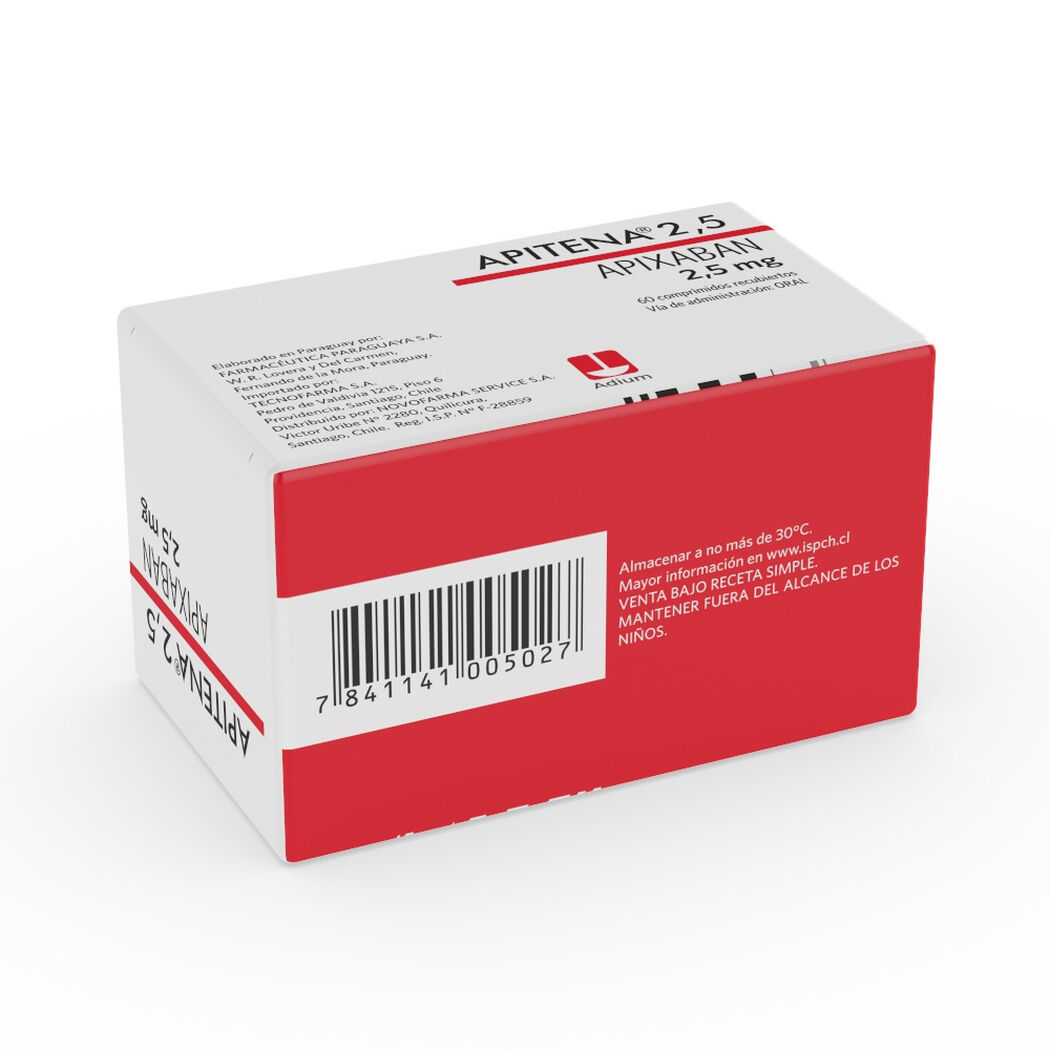 Apixab&aacute;n APITENA 2.5 mg x 60 Comprimidos Recubiertos, , large image number 2