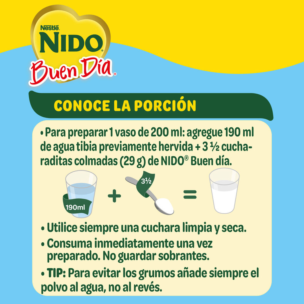 Bebida L&aacute;ctea Nido Buen D&iacute;a Semidescremada 700g , , large image number 2