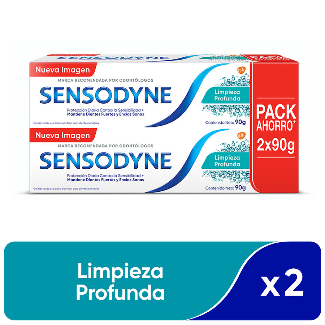 Sensodyne Limpieza Profunda 2un. Gel Dental De Uso Diario Para Dientes Sensibles, 90g C/U, , large image number 0
