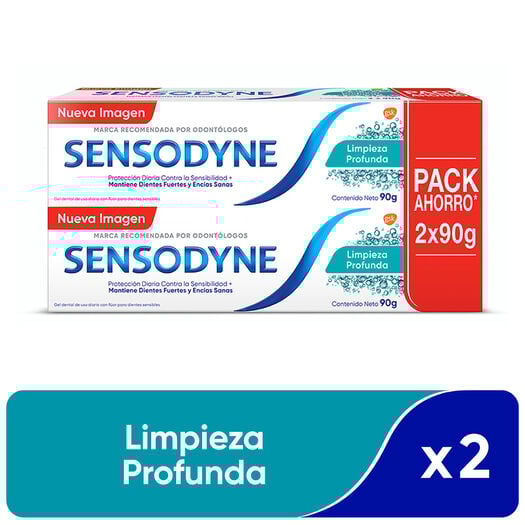 Sensodyne Limpieza Profunda 2un. Gel Dental De Uso Diario Para Dientes Sensibles, 90g C/U, , large image number 0