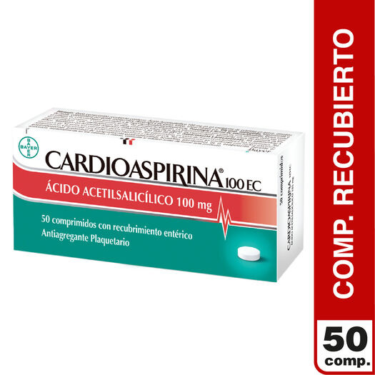 Cardioaspirina EC 100 mg x 50 Comprimidos Con Recubrimiento Entérico, , large image number 0