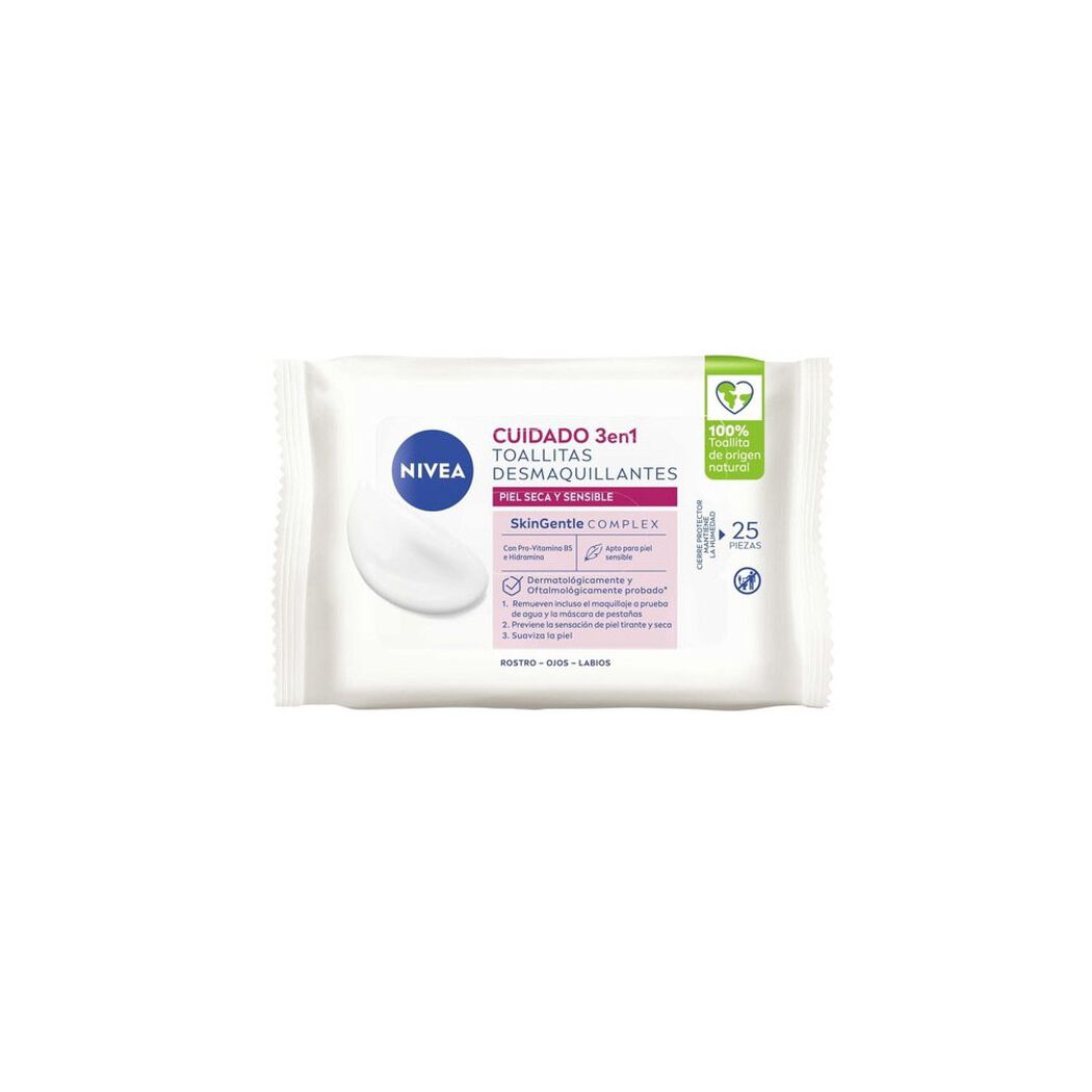 Toallitas Desmaquillantes Faciales Nivea Piel Seca 25uds, , large image number 0