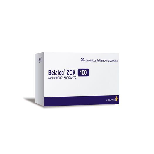 Betaloc Zok 100 mg x 30 Comprimidos De Liberación Prolongada, , large image number 0
