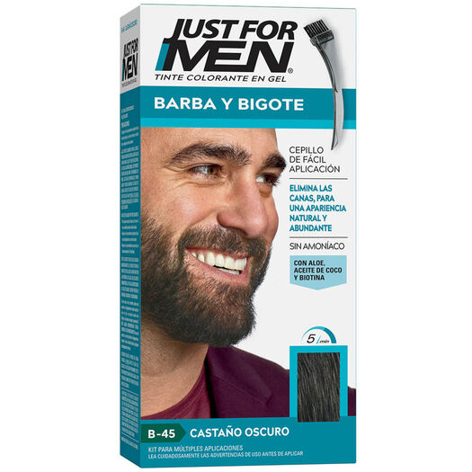 Tintura Gel Just For Men Shampoo, barba y bigote Castaño Oscuro, , large image number 0