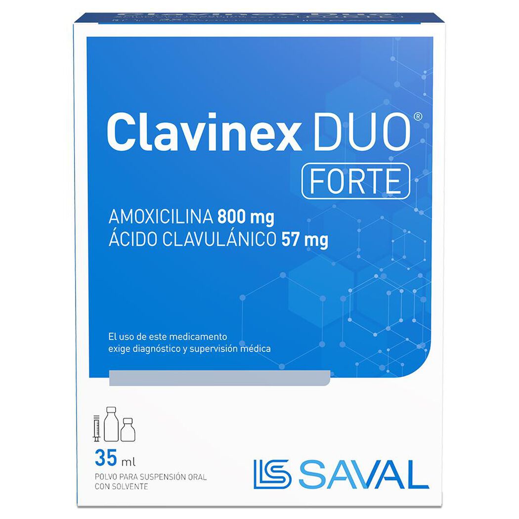 Clavinex Duo Forte 800 mg/57 mg/5 ml x 35 ml Polvo para Suspensión Oral con Solvente, , large image number 3