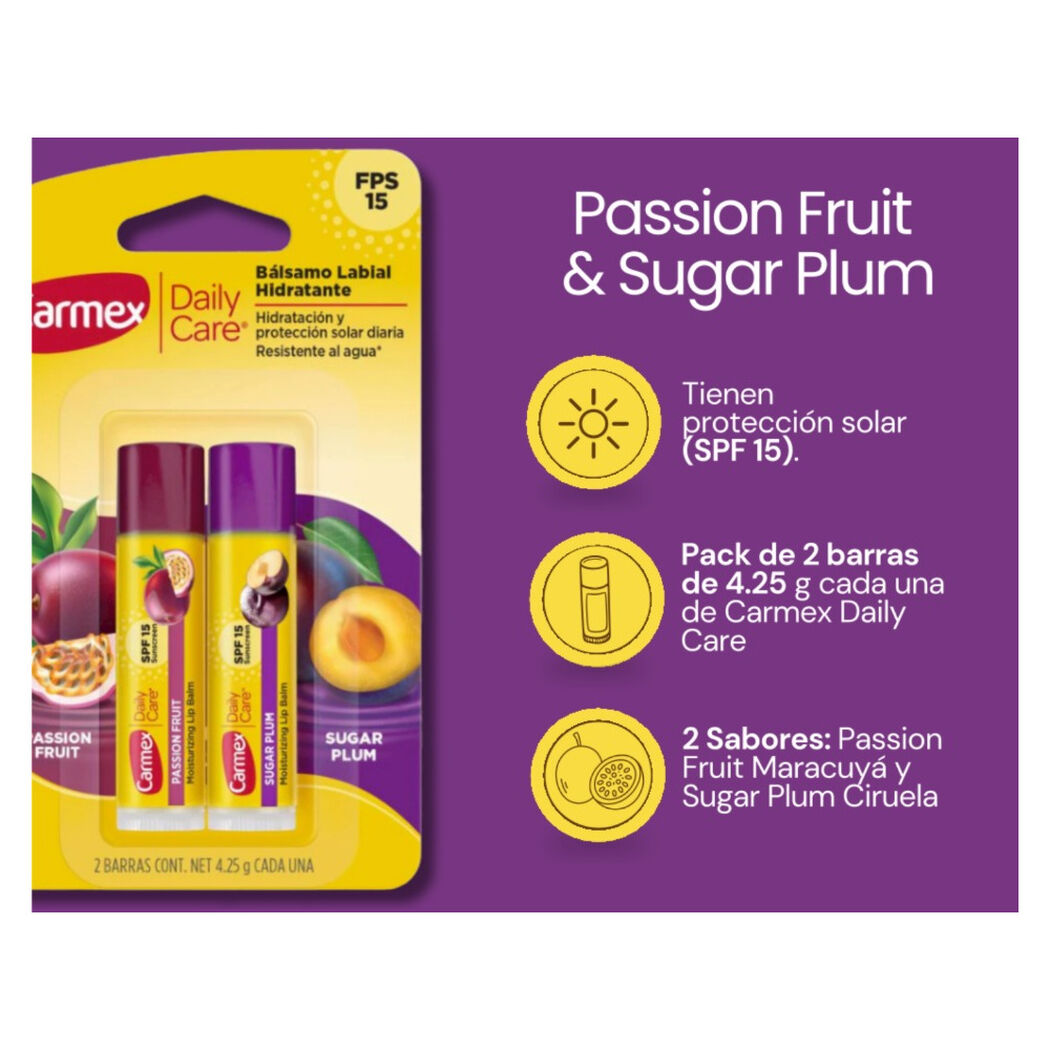 Carmex DUO Passion F/S Plum Barra FPS15 2 x 4,25 gr, , large image number 0