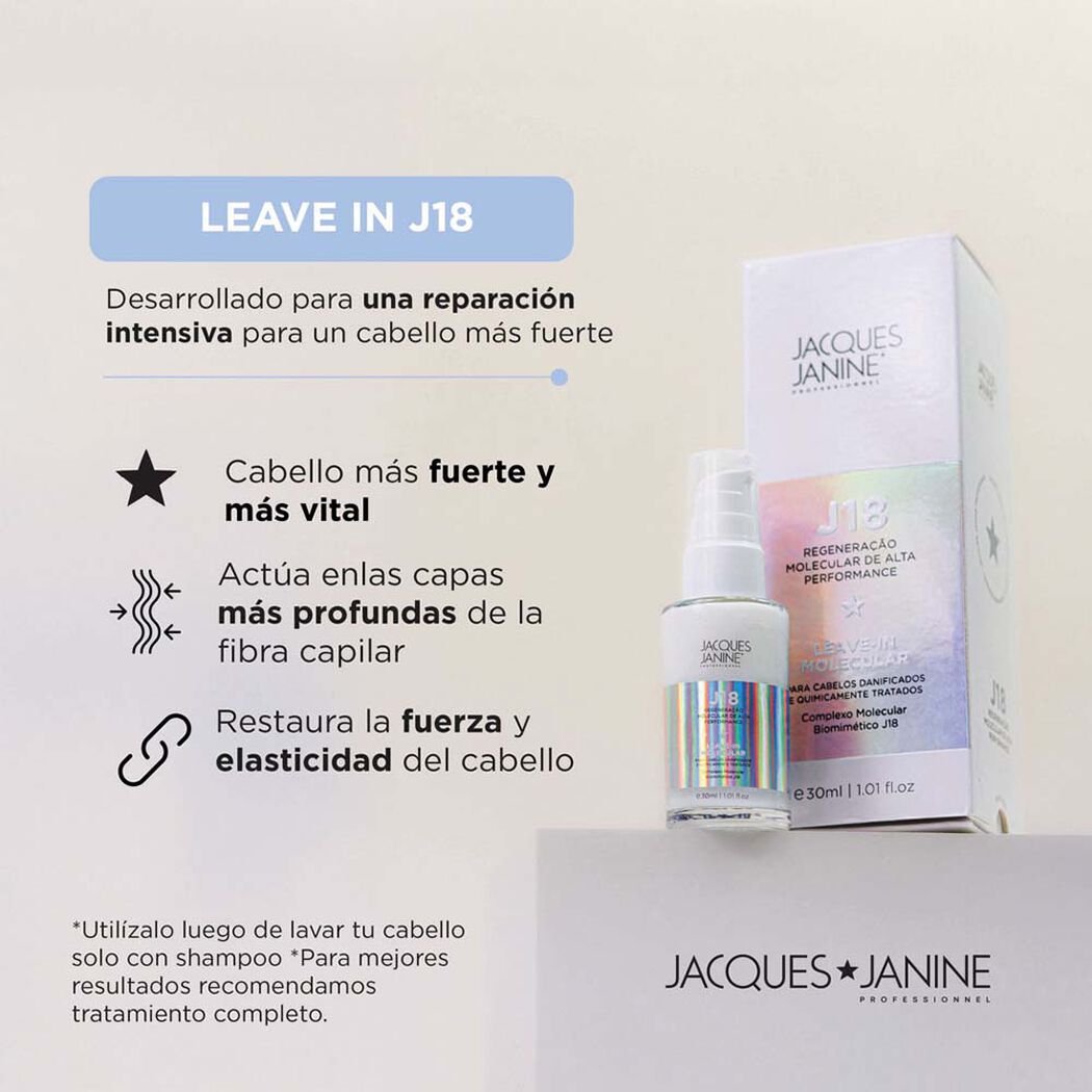 Tratamiento Jacques Janine J18 Leave In Reparación Molecular Intesiva Sin Enjuage 30ml, , large image number 2