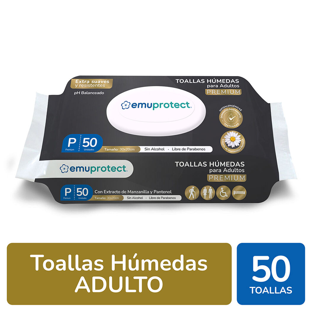 Toallitas para Adultos Emumed 50 Hojas, , large image number 0