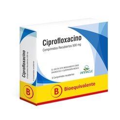 Ciprofloxacino 500 mg caja x 6 Comprimidos