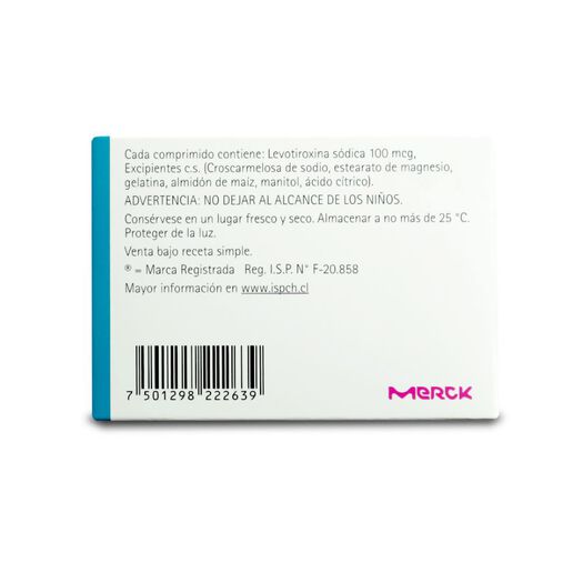 Eutirox 100 mcg x 50 Comprimidos, , large image number 1