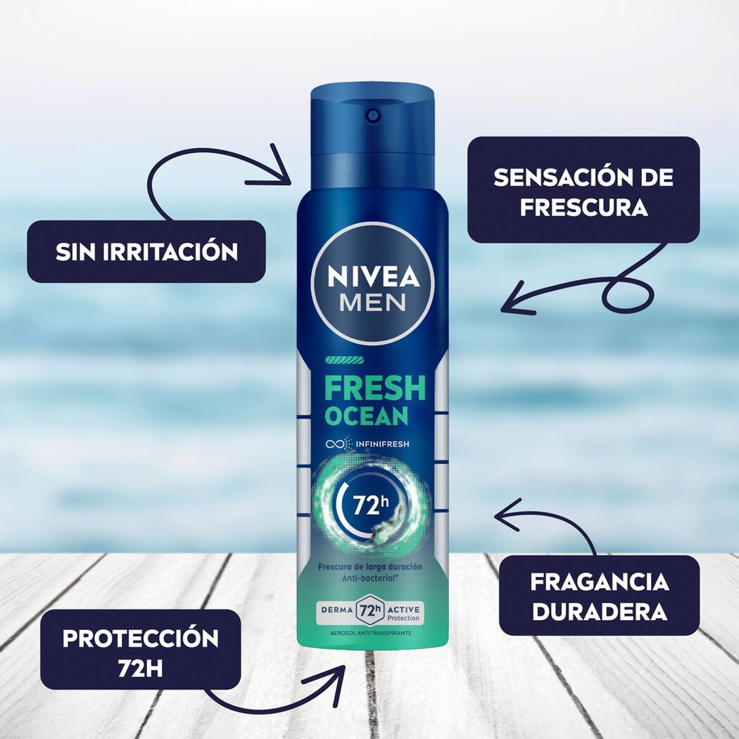 Desodorante Spray Nivea Fresh Ocean 150Ml, , large image number 1