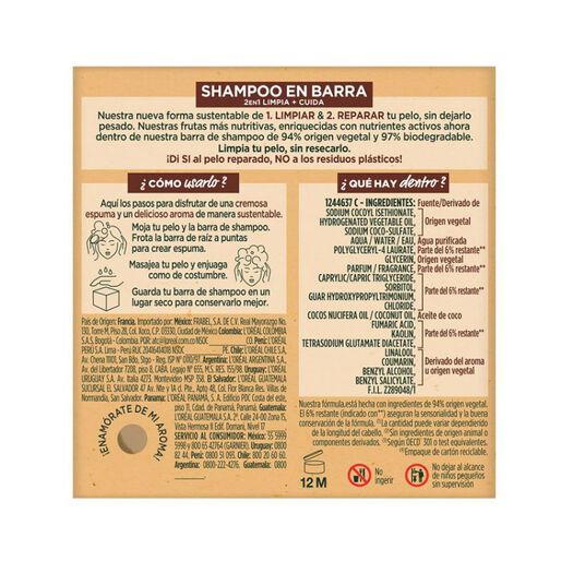 Fructis Hair Food Coco Shampoo Barra 60gr, , large image number 2
