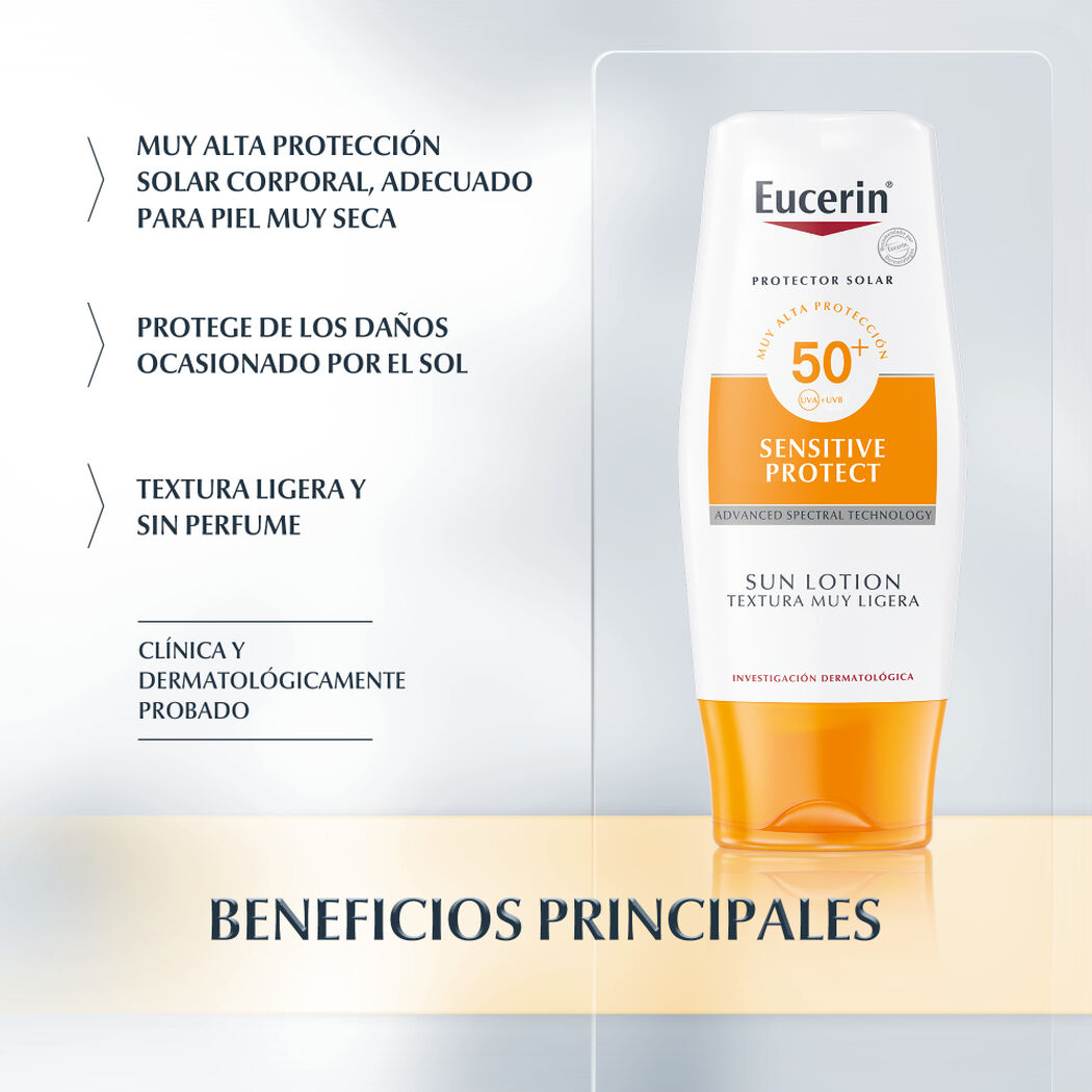 Protector Solar Eucerin Sensitive Protect Textura Ligera FPS50+ 150 mL, , large image number 1