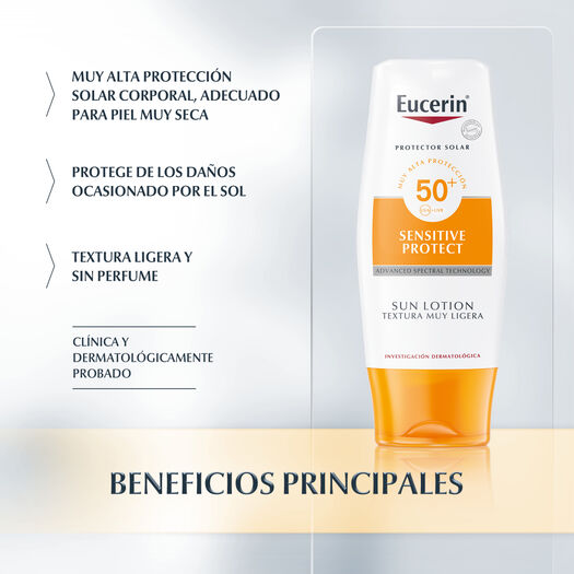 PROTECTOR SOLAR LOCIÓN TEXTURA MUY LIGERA EUCERIN FPS50 150 ML, , large image number 1