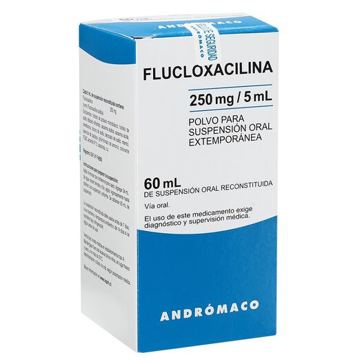 Flucloxacilina 250 mg/5 ml x 60 ml Polvo para Suspensión Oral ANDROMACO S.A., , large image number 0
