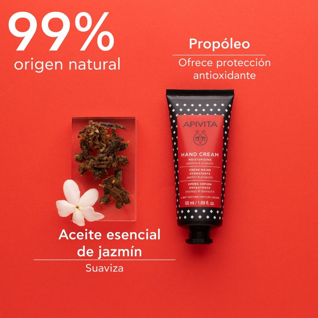Crema de Manos Hidratante Textura Ligera con Jazm&iacute;n & Prop&oacute;leo 50ml Apivita, , large image number 2