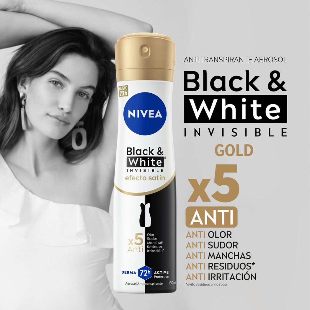 Desodorante en Spray Nivea Black & White Toque Seda 150 ml, , large image number 2