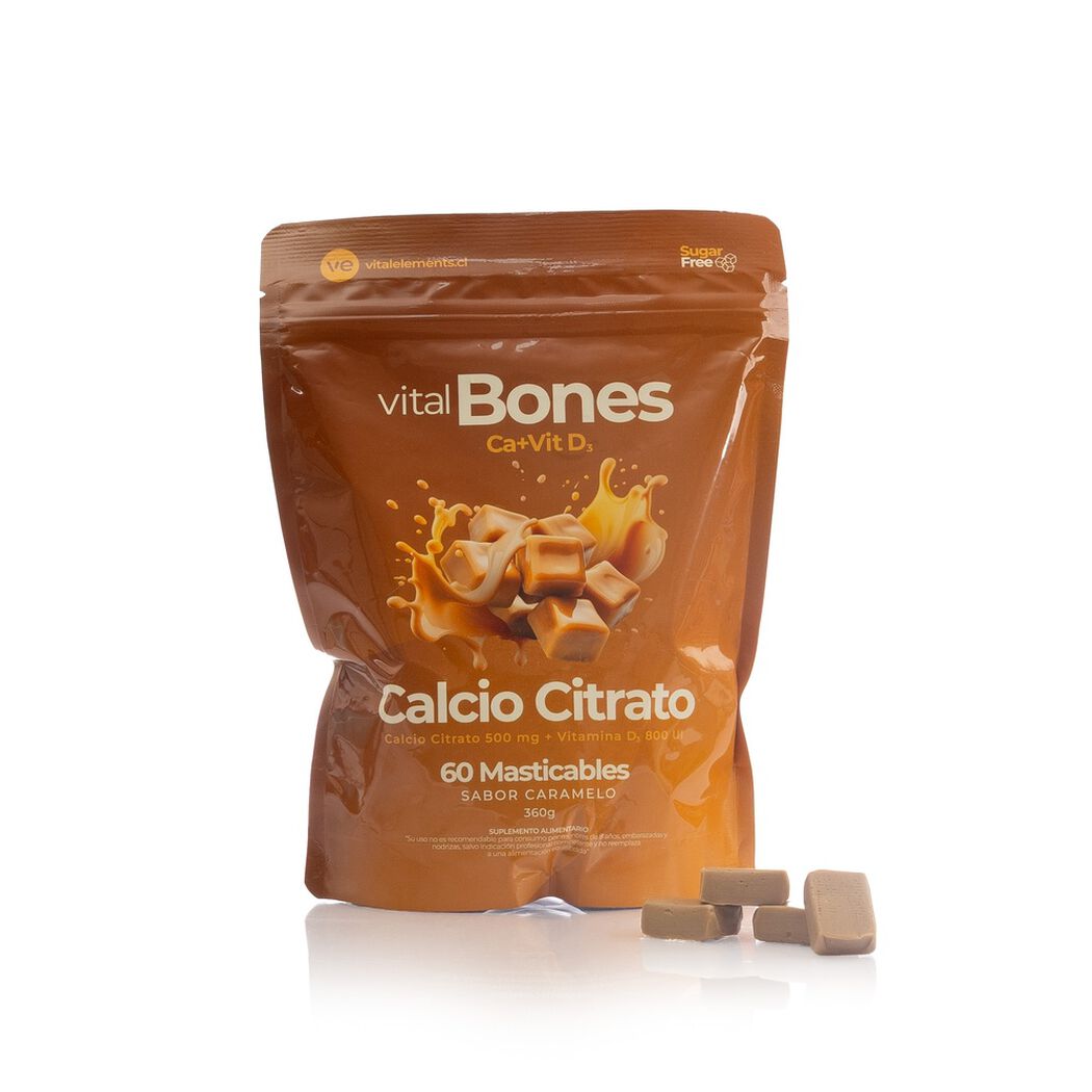 Calcio Citrato + Vitamina D3 VitalBones Sabor Caramelo x 60 masticables, , large image number 0