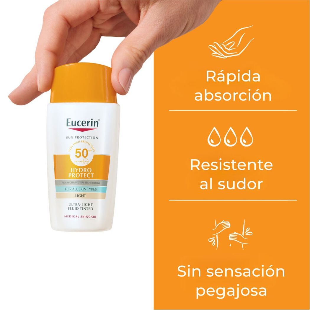 Protector Solar Eucerin Sun Face Hydrofluid Tono Claro 50 mL, , large image number 1
