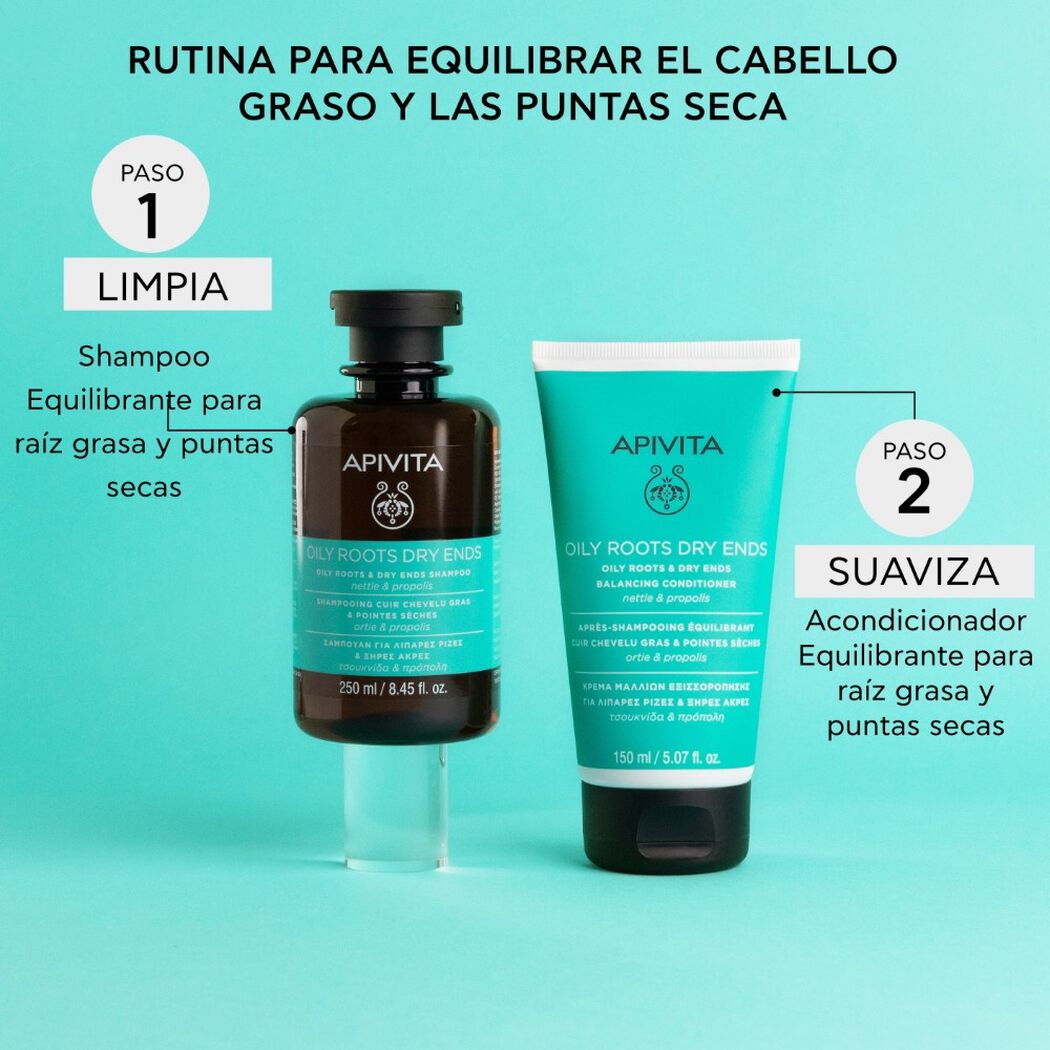 Shampoo Apivita Raiz Puntas Secas 250 mL, , large image number 3